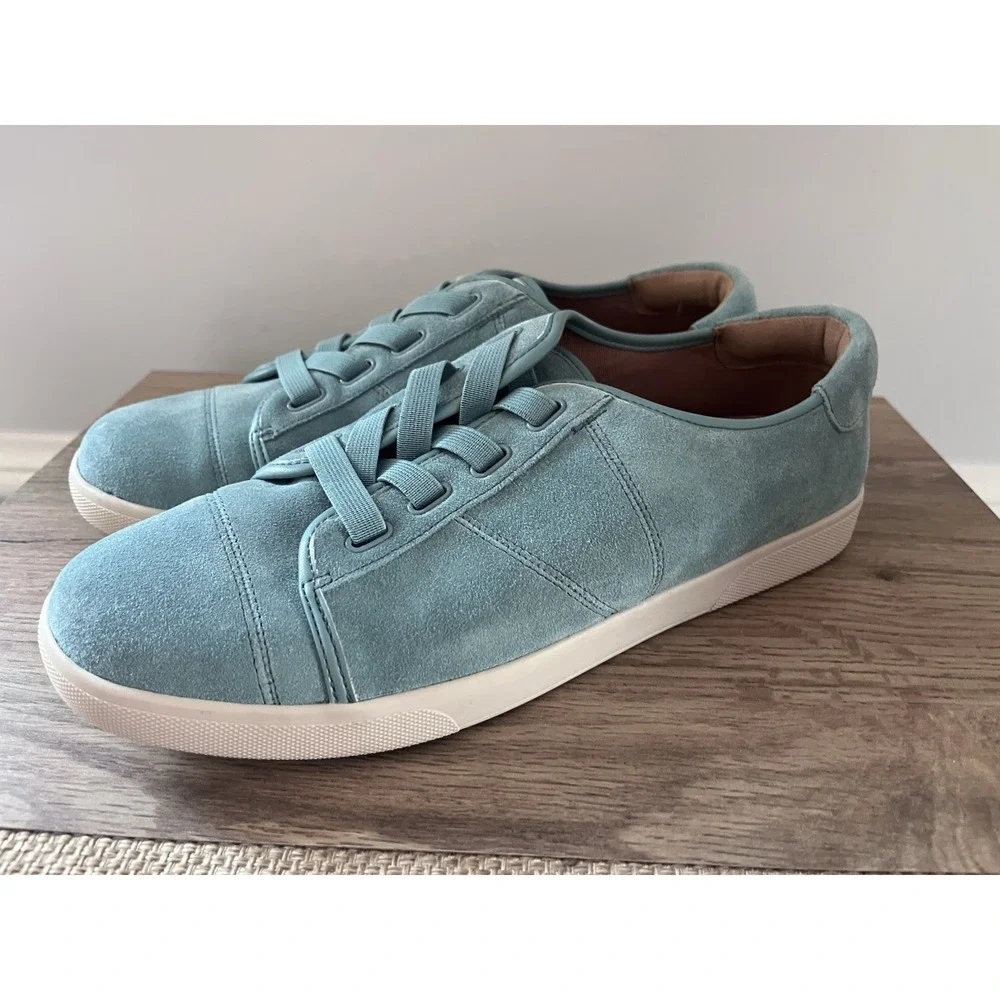New! Vionic Turquoise Aqua Suede Women's 10 Shoes Sneakers Travel Casual W1